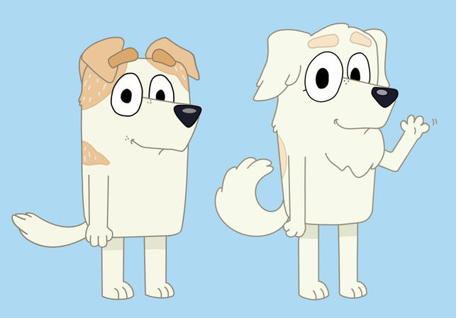 This was a style challenge I did of my dogs in the style of Bluey